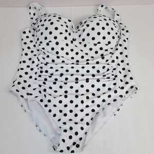 Nicole Miller Polka Dot Bandeau Swimsuit